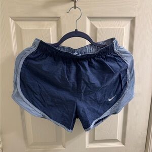 Nike Women's Navy and Light Blue Athletic Shorts